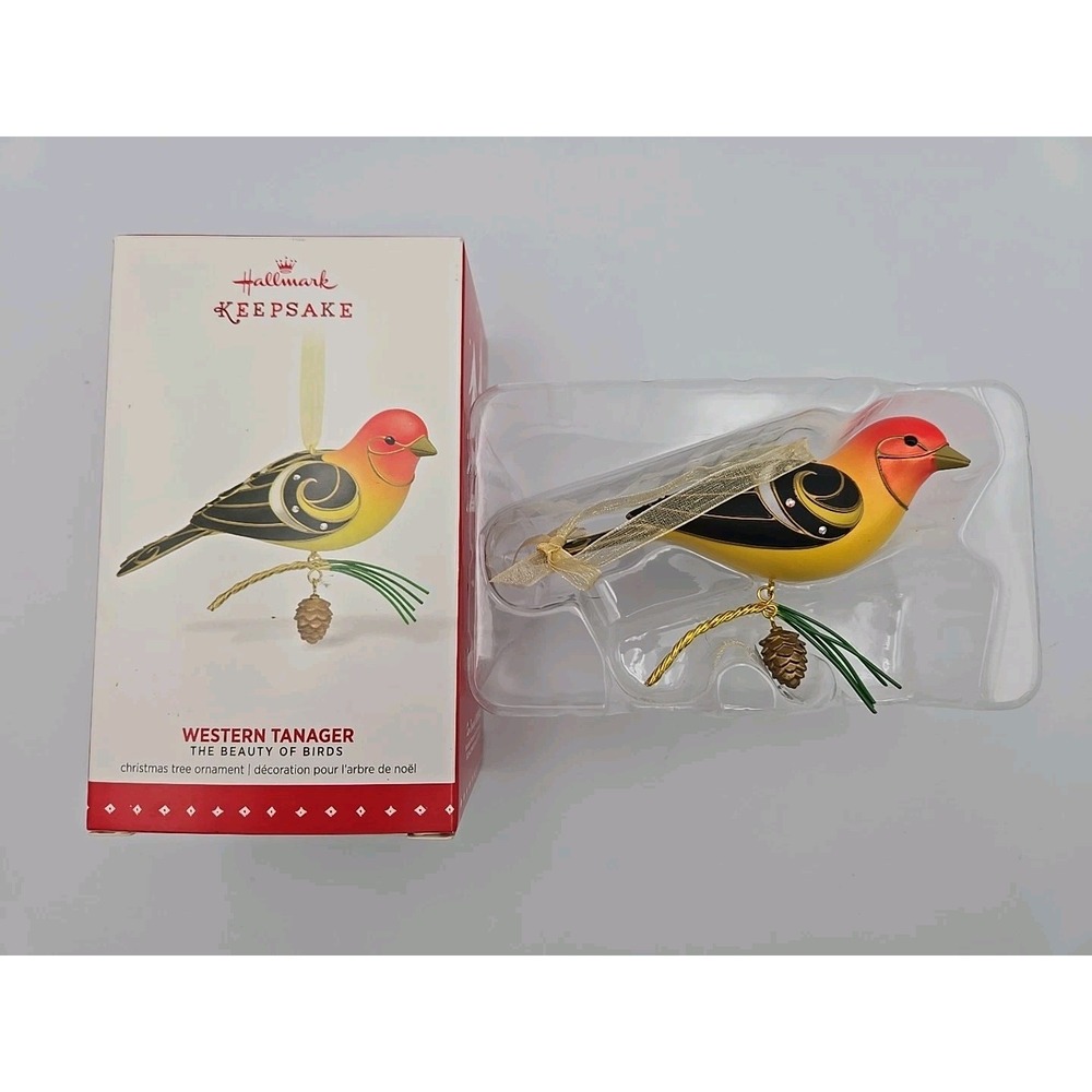 2015 Hallmark - WESTERN TANAGER - #11 Series - BEAUTY OF BIRDS - Xmas Ornament